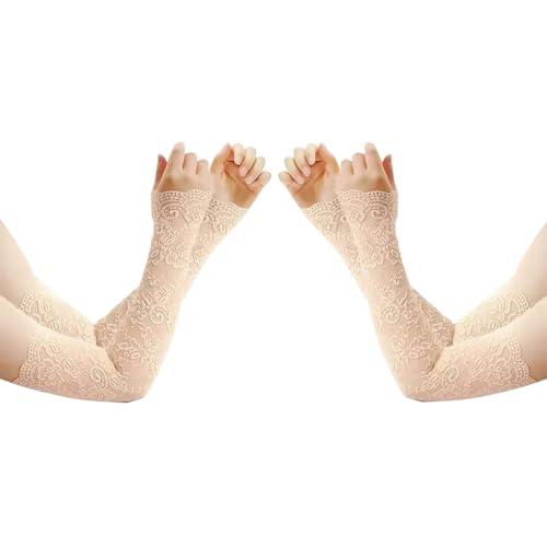 PALAY® 2pcs Arm Sleeves for Women Girls, Floral Lace Cooling Arm Sleeve, UV Protection Hand Cover Arm Sleeves for Daily Wear, Bike, Cycle, Sport - Elastic & Breathable (1 Pair, Flesh Color) PALAY® 2pcs Arm Sleeves for Women Girls, Floral Lace Cooling Arm Sleeve, UV Protection Hand Cover Arm Sleeves for Daily Wear, Bike, Cycle, Sport - Elastic & Breathable (1 Pair, Flesh Color)